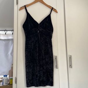 Black Free people crushed velvet keyhole cut out dress